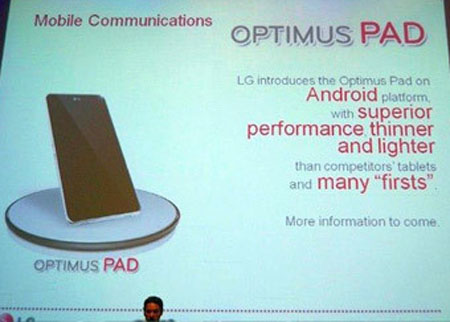  LG Optimus Pad  Android 3.0